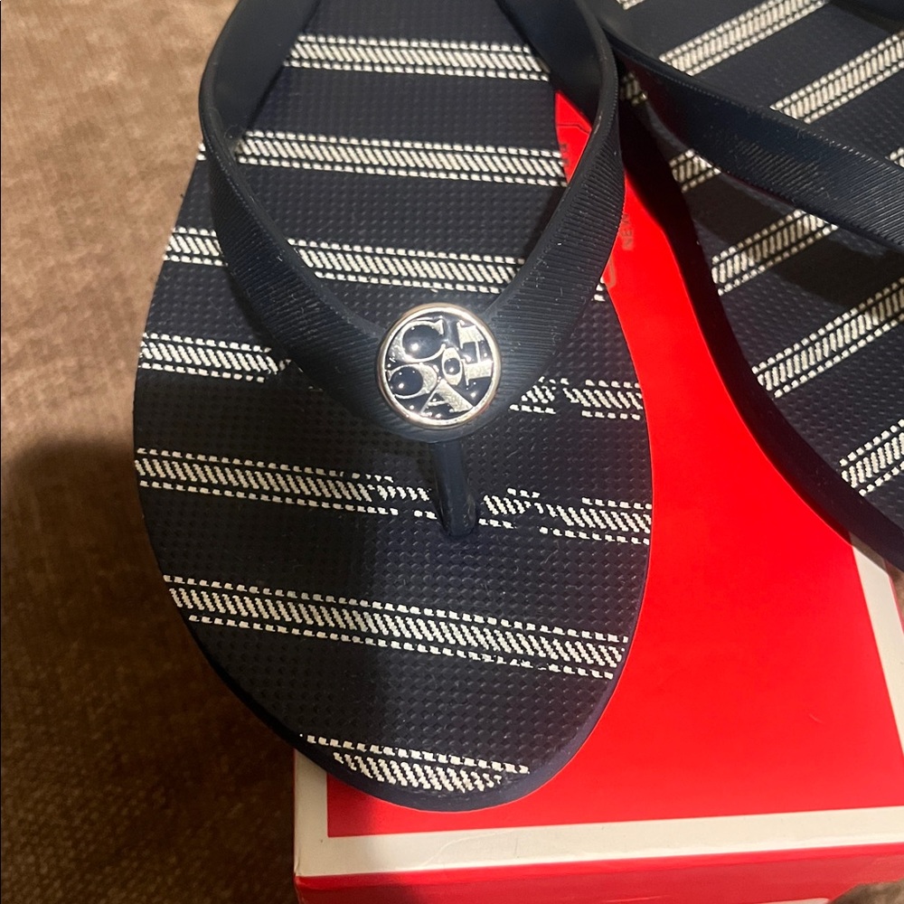 Coach Dark Blue and White Flip Flops - Picture 4 of 11